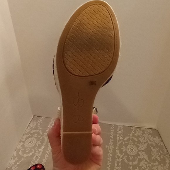 Size 10 Jessica Simpson "Zestah" Platform Wedge Espadrille Sandals W/Fruit Print - Picture 8 of 12